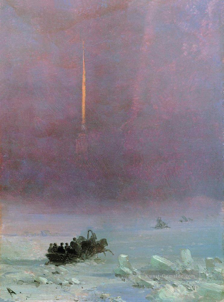 Ivan Aiwasowski Sankt Petersburg die Fähre über den Fluss 1870 Seestücke Ölgemälde